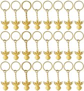 Allecto Plus - Beschermengel hangers engel sleutelhanger geluksbrenger - bruiloft communie doop decoratie - Kerstmis goud - 50 stuks