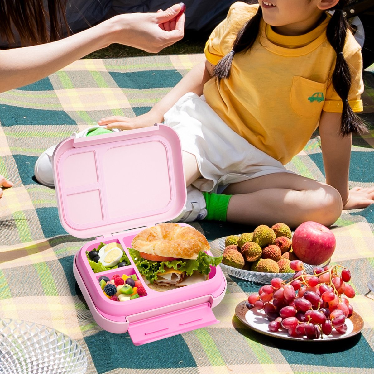 BentOH! Bento Box en Brooddoos 2-in-1 voor Kinderen - Eenhoorn - Lekvrij & BPA-vrij – Met 3 Uitneembare Vakken – Magnetron-, Vriezer- & Vaatwasser bestendig — afbeelding 5