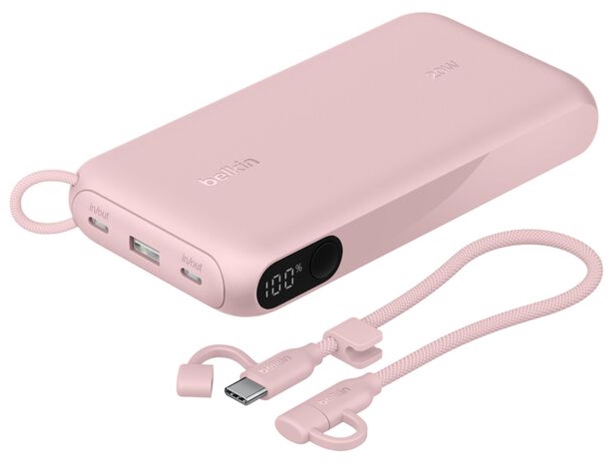 Belkin Power Bank 20W 20000 mAh met display – Roze