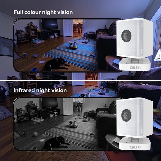 Calex Smart Security Indoor Camera - Beveiligingscamera met bewegingsdetectie & Spotlight - 2K (full HD) - Wit - Duopack — afbeelding 2