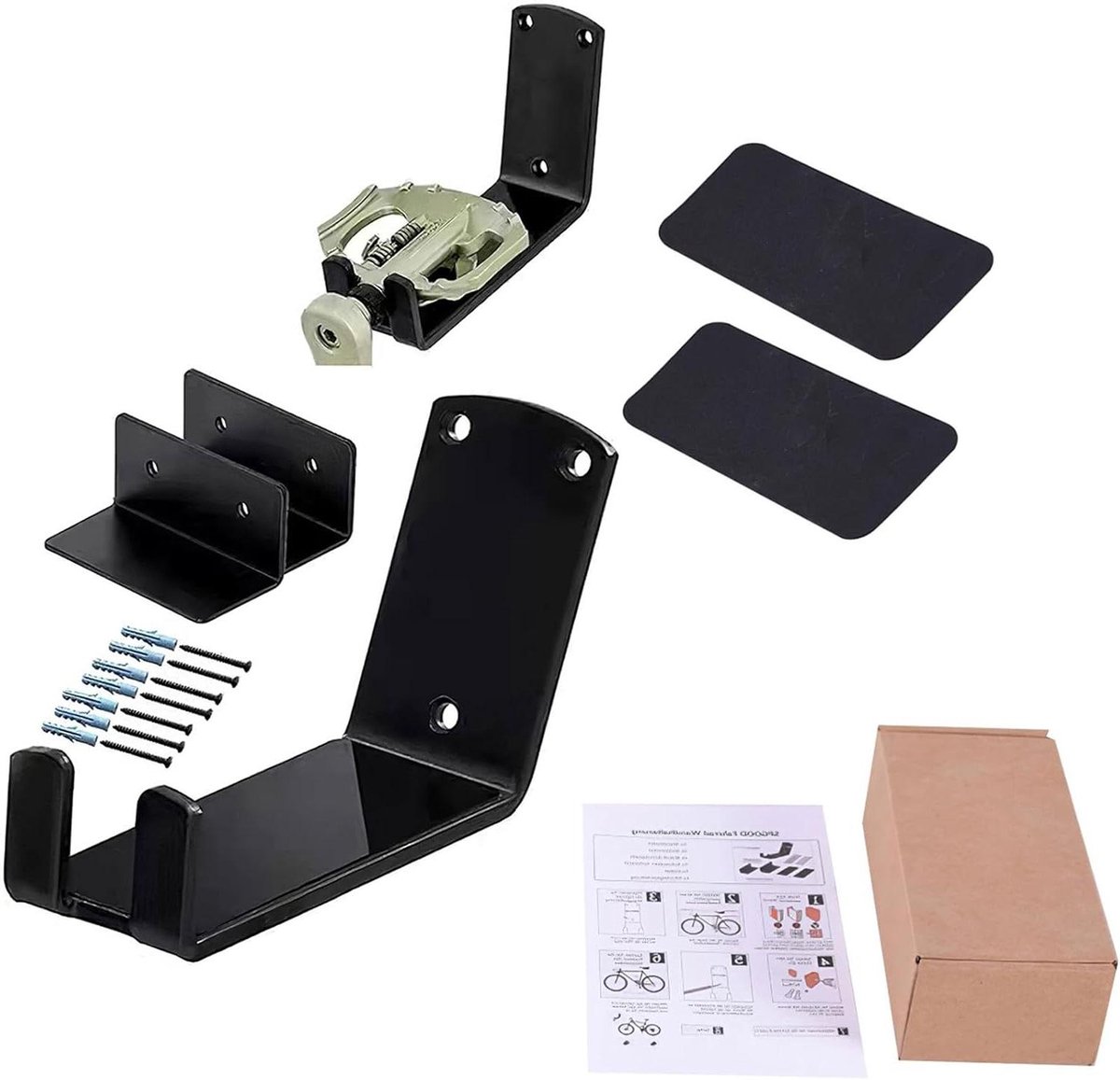 Allecto Plus - Fietsenrek Wandmontage Fiets Ophangsysteem Pedalen Fietsenhouder Garage Thuis Fietsstandaard E-Bike MTB Racefiets Ruimtebesparend Fietsenrek