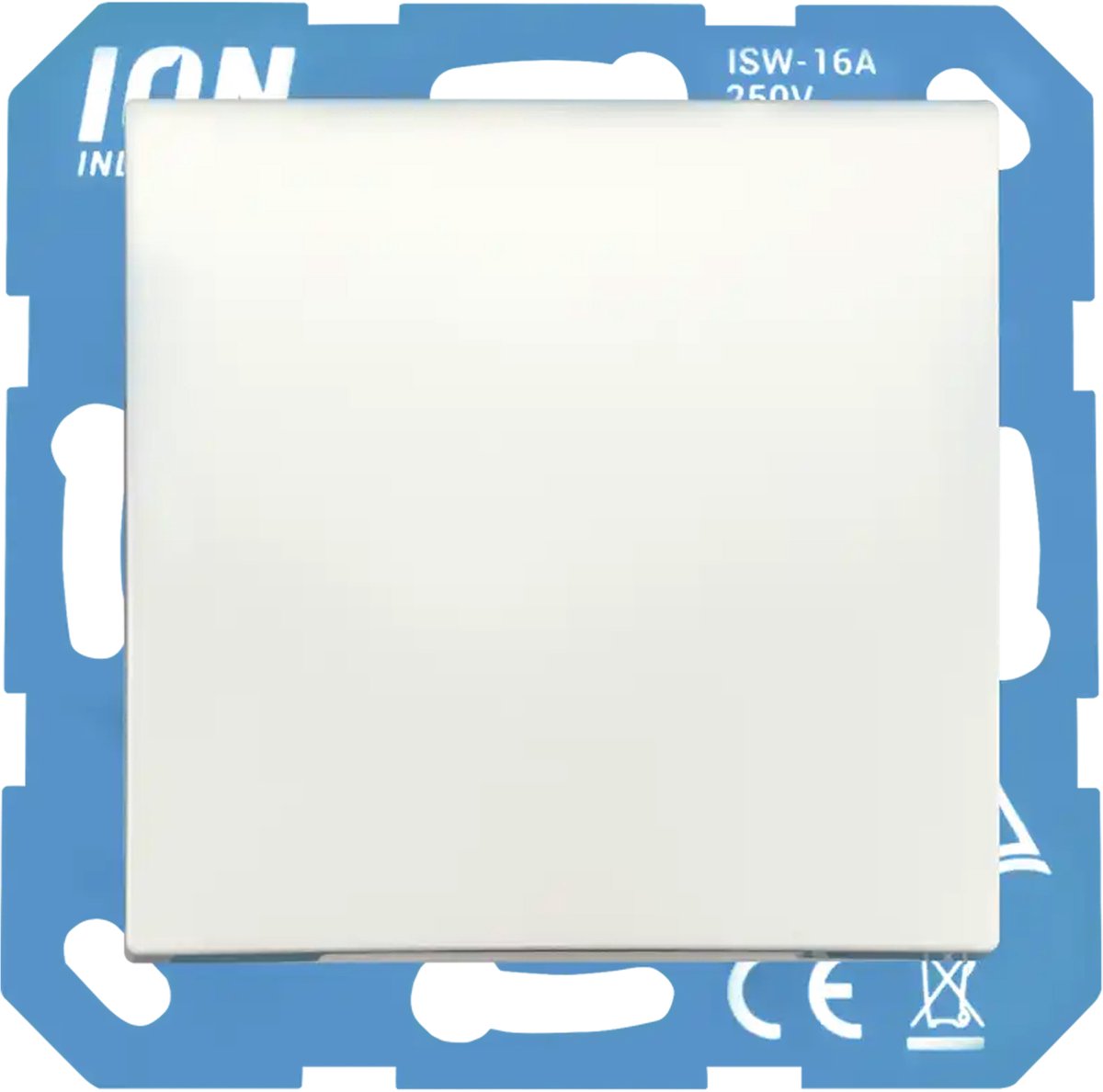 ION industries stopcontact met randaarde met klapdeksel en kinderbeveiliging - E1 alpin wit mat (10.302.815) - wandcontactdoos