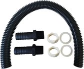 SNQ Kit de récupération d'eau de pluie - 1 tuyau de raccordement pour seau - avec 2 buses de tuyau - kit d'extension de dérivation d'eau de pluie - pour jardin, potager, pelouse, extérieur - noir