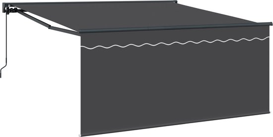 vidaXL - Store banne pliant - Grijs et anthracite - 300 x 250 cm