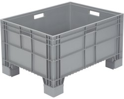 Euronorm stapelbak - Povag - 800x600 mm - 470 mm hoog - Grijs - Kunststof palletbox met voeten - MKP.505.01
