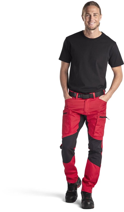 Pantalon de travail Blaklader 14591845 Pantalon de travail stretch Service Rouge / Noir NL: 52 BE: 46