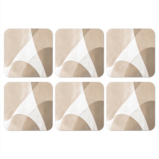 Sous-verres de verre - Surfaces lisses - Harmonieux - Ondulés - 10x10 cm - Dessous de verre - 6 pièces