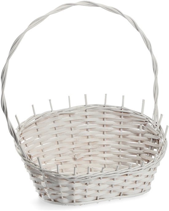 Panier cadeau KADAX, panier en osier universel, panier à poignées de haute qualité, panier à bouteilles, panier à bonbons, panier de rangement tissé, panier de présentation (blanc, petit)