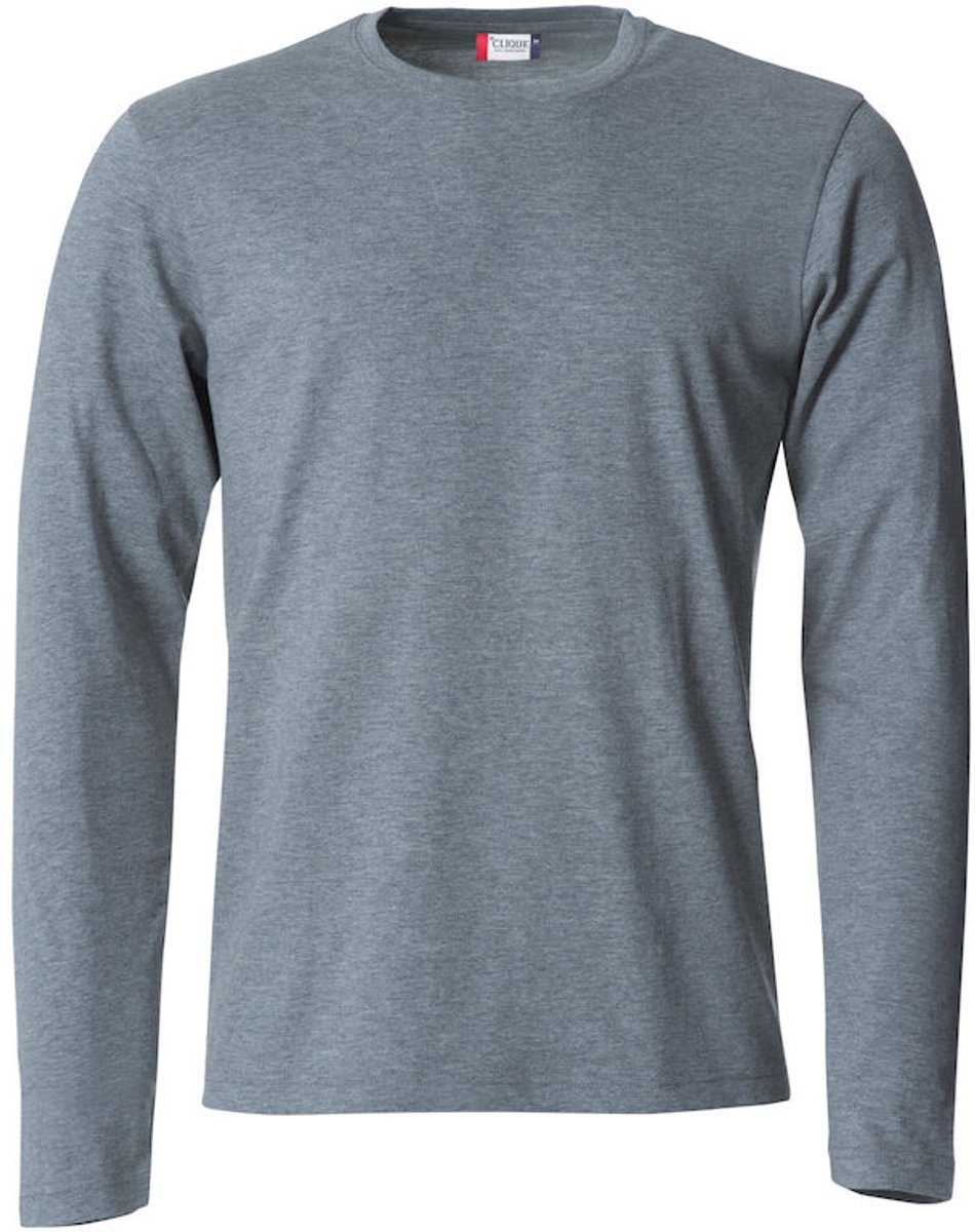 Clique Basic-T L/S 029033 - Grijs-melange - S