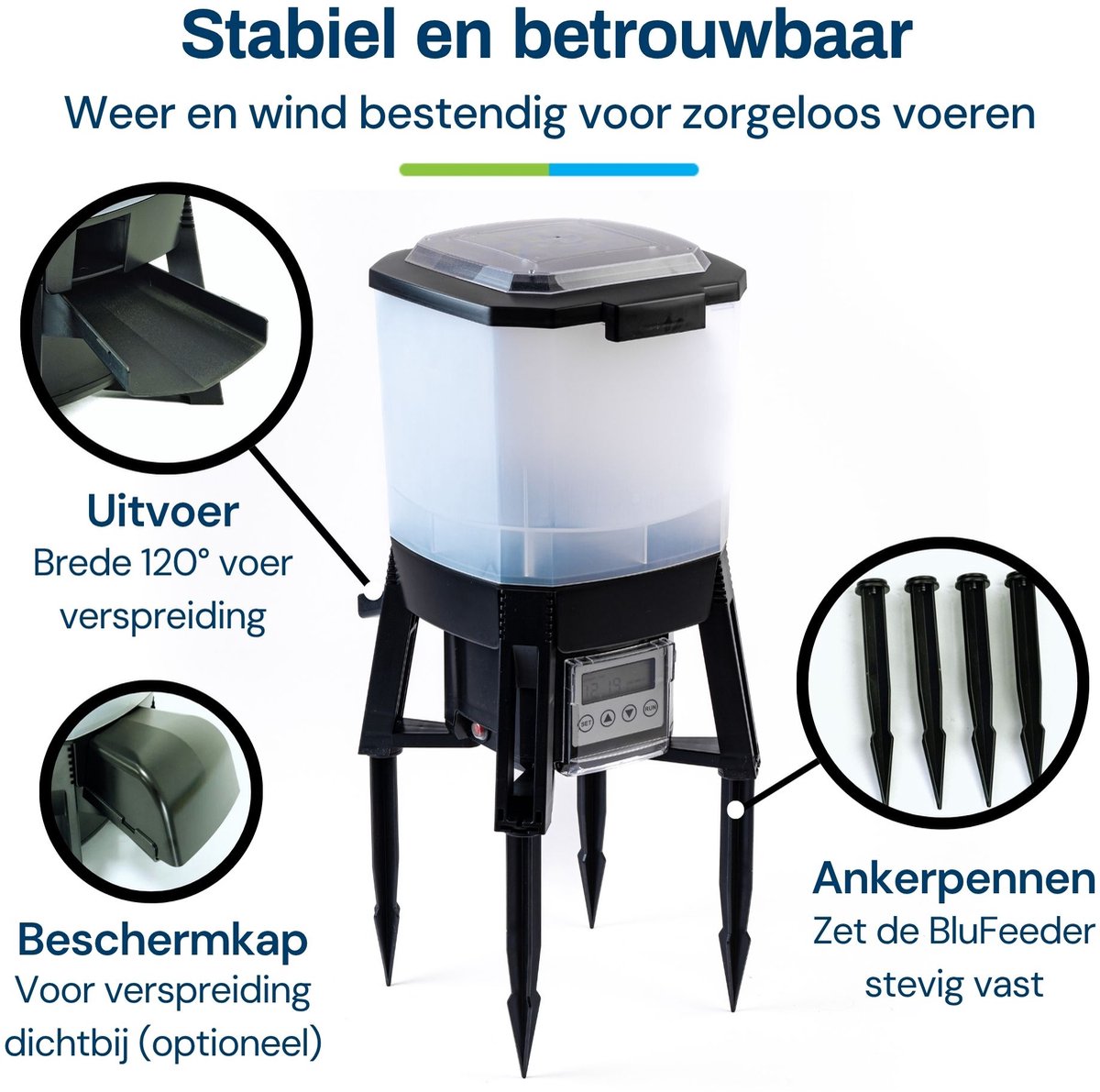 BluGarda BluFeeder - Automatische vis voederautomaat op zonne-energie - visvoeder voor vijver koi - 6L voer reservoir thumbnail 7
