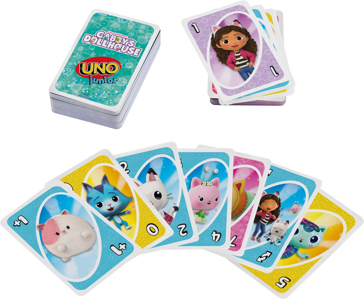 Mattel Games - UNO junior DreamWorks Gabby's Poppenhuis Kaartspel — afbeelding 3