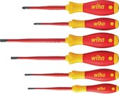 Wiha 3201 ZK6 6-delige SoftFinish slimFix VDE Schroevendraaierset - Sleuf/Pozidrive