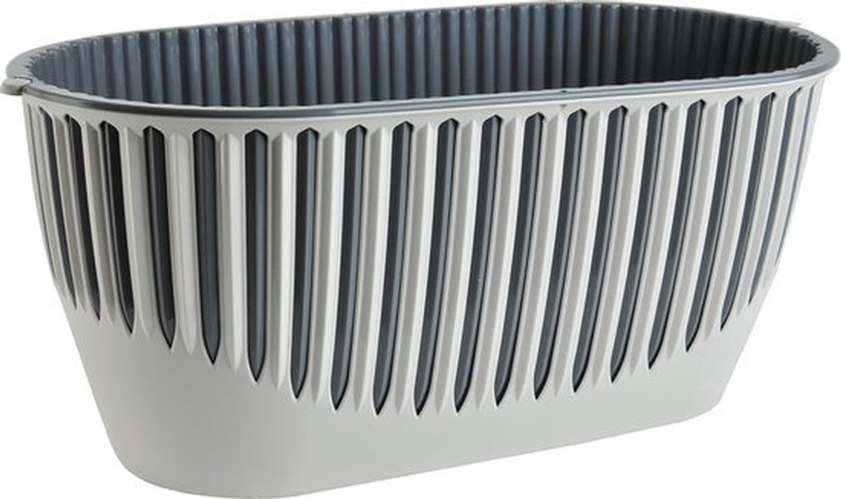 1+1 Piano bloembakken crème antraciet Serinova vensterbank plantenbak 32cm winterharde balkonbakken