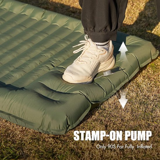 RFWR® Opblaasbaar Eenpersoons Campingmatras met Voetpomp - 10 cm Dikker van Merkloos — afbeelding 4