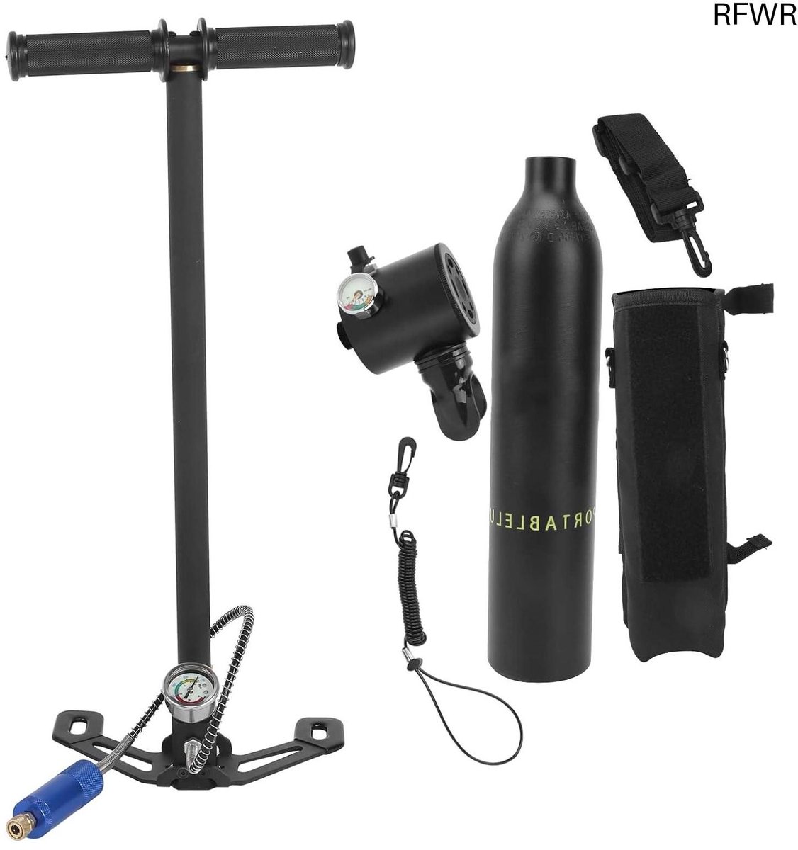 RFWR® Mini Scuba Tank 0,5L - Draagbare Duikuitrusting met Pomp voor Onderwateractiviteiten