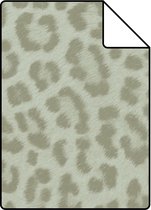 Proefstaal ESTAhome behang panterprint vergrijsd groen - 26.5 x 21 cm - 139966-S