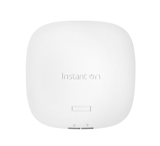 Witte Aruba Instant ON AP22 accesspoint met indicatoren.