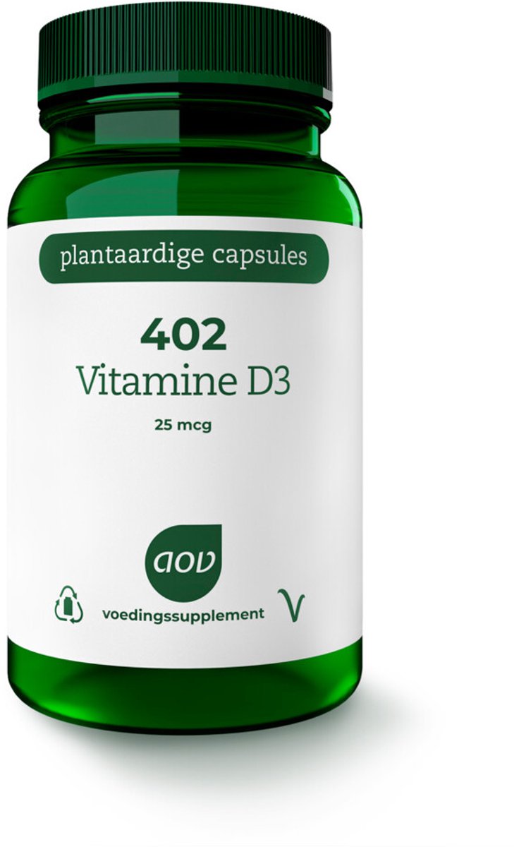 AOV 402 Vitamine D3 25 mcg - 2 x 60 vegacapsules - Voordeelverpakking