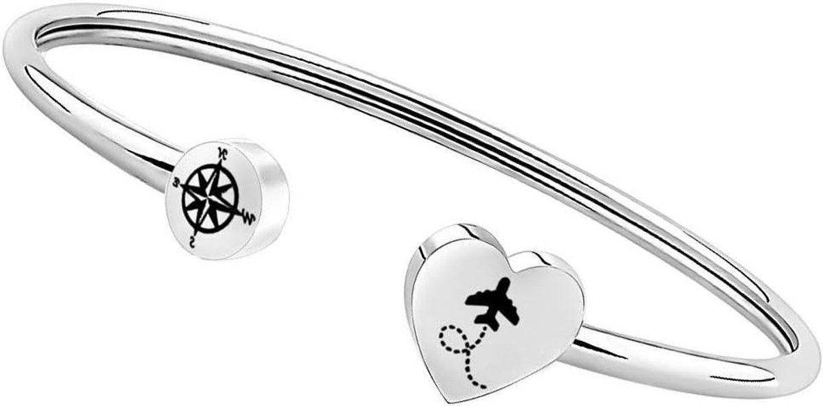 Allecto Plus - Lang afstand vriendschap kompas armband - Sieraden cadeau voor avontuurlijke reiziger - Lange afstandsrelatie cadeau voor vriendin
