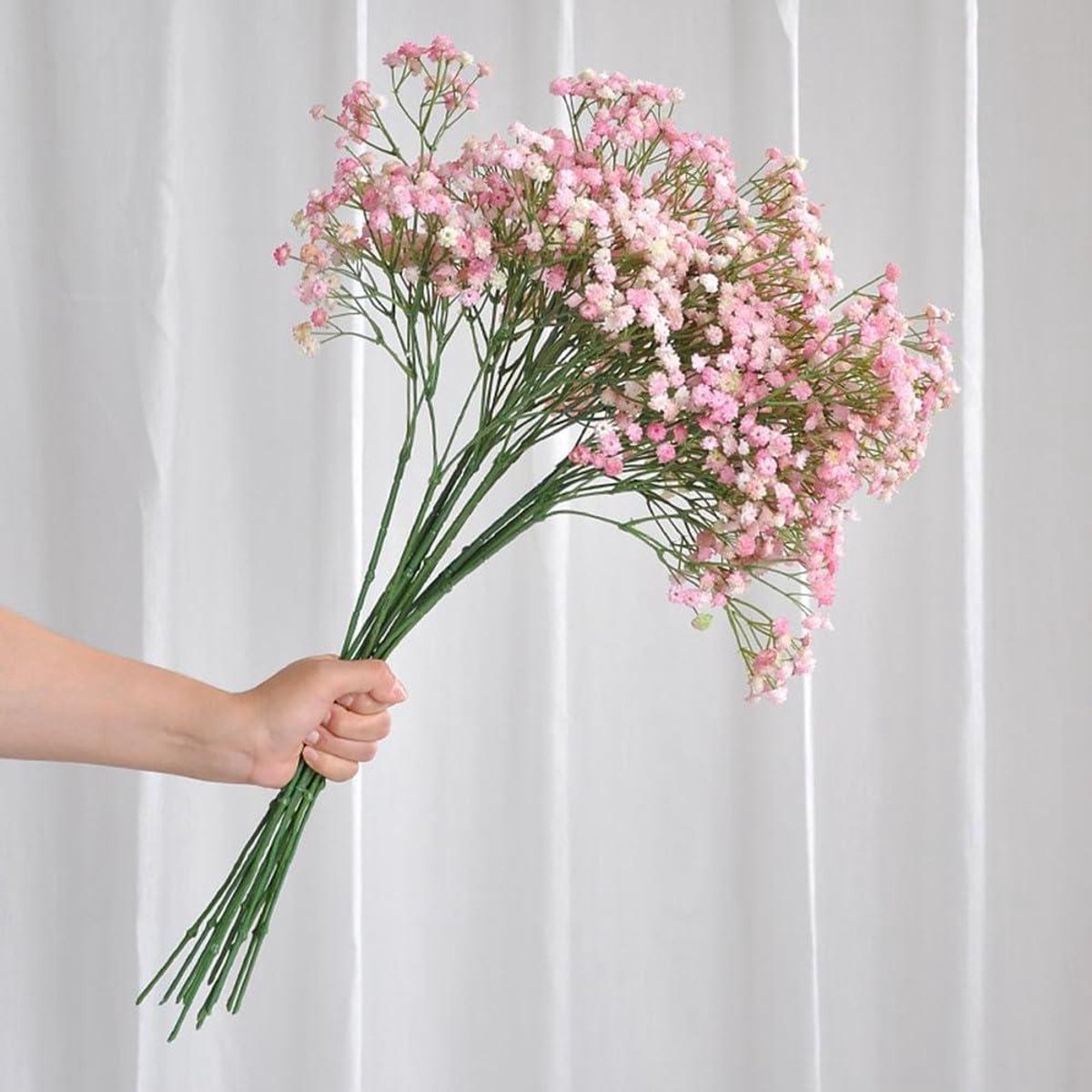 Inovra Plus - Kunstmatige adem bloemen voor bruiloft en woondecoratie - 10 stuks (lichtroze)