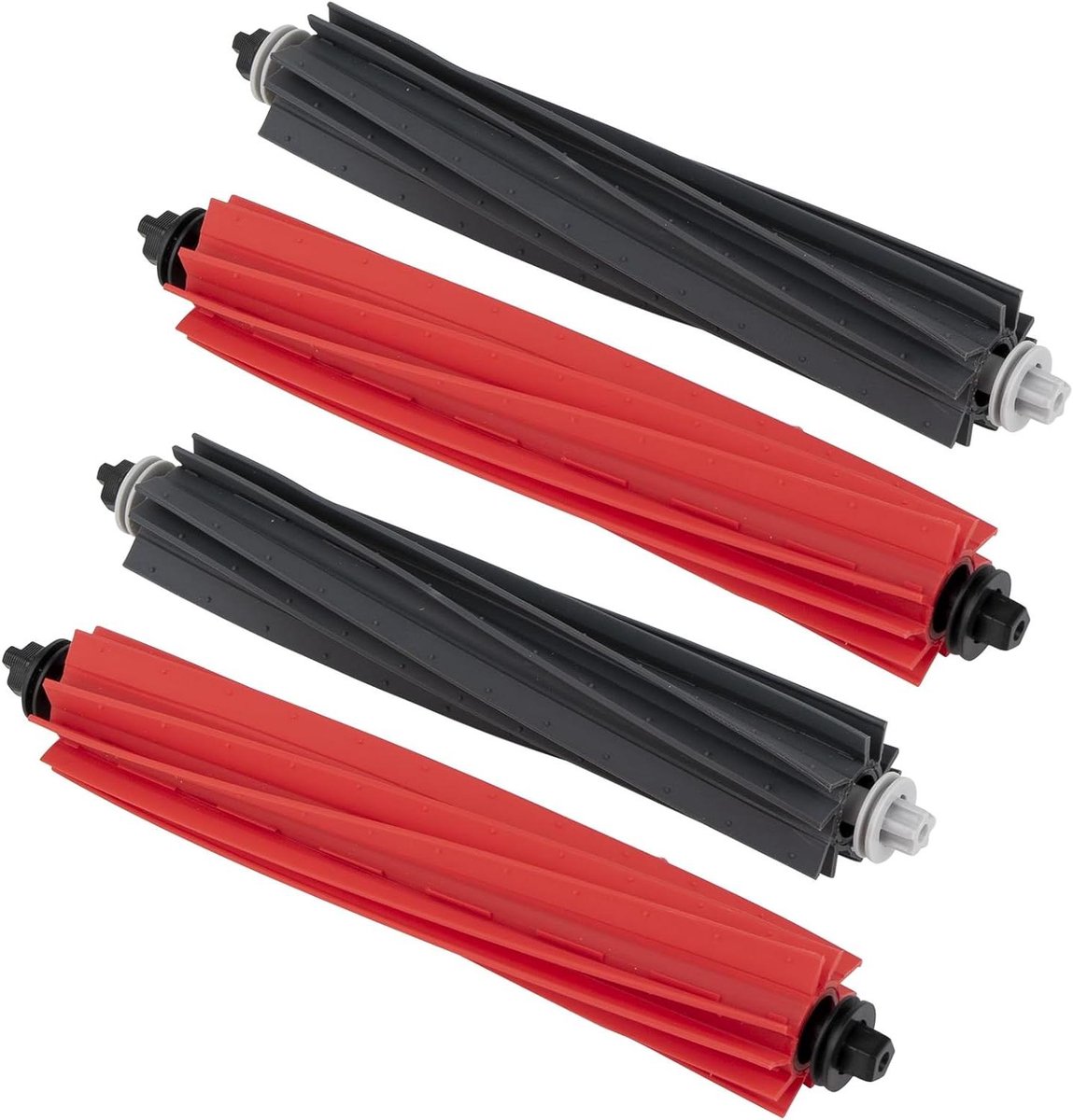 Roller Borstels Compatibel met Robotstofzuigers - Dubbele Borstels van Rubber Reserveonderdelen 2 Sets
