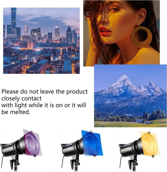 ULDIGI 5 stuks Zelfklevende kleurfilters Folien voor led spots Lichtspreidende warmlichtcorrectiefolien Kleurveranderende film voor verlichting van woonruimte Weerstandskrachtige designlampen