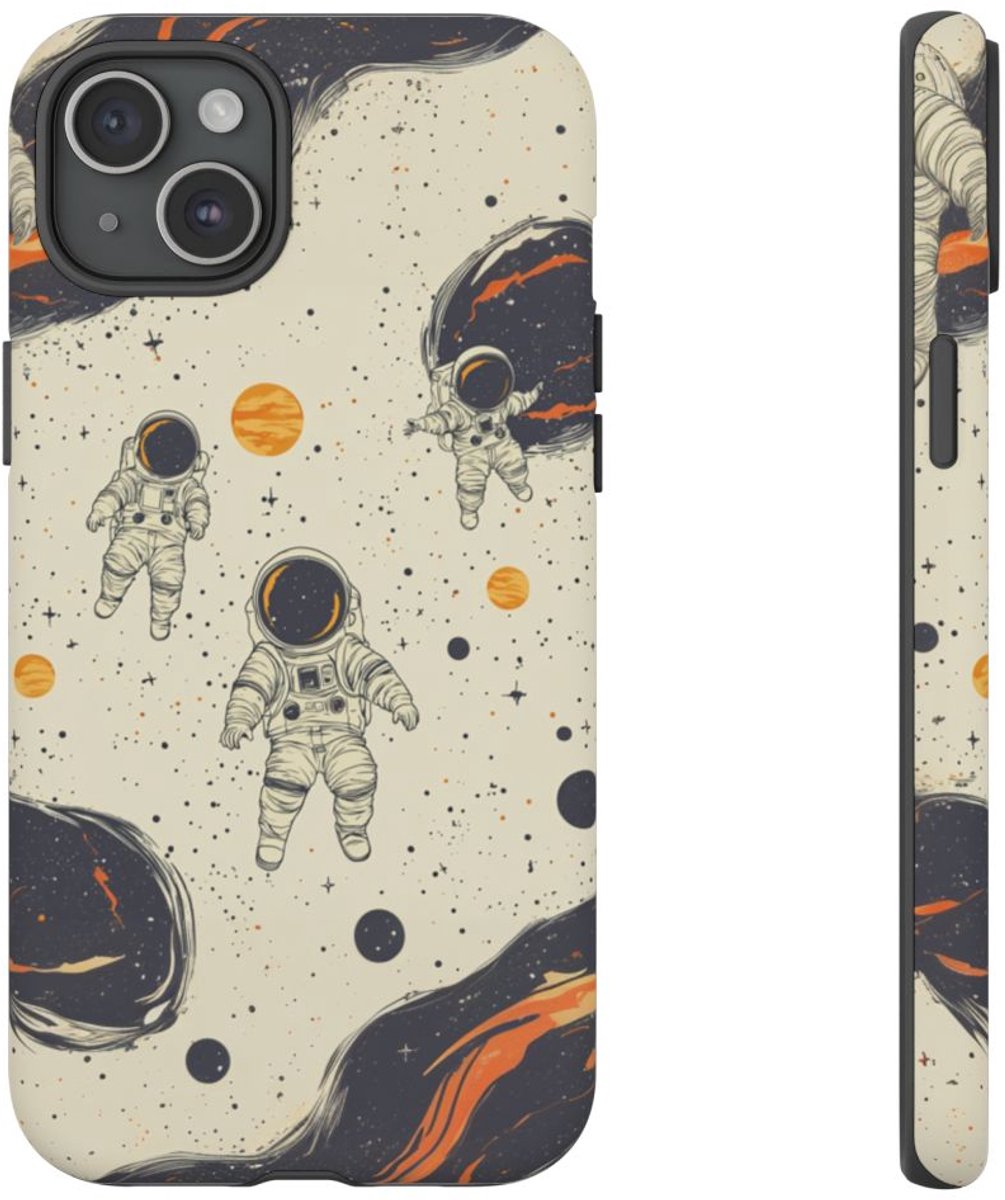 Astronauten en Ruimte-elementen Patroon – Telefoonhoesje Geschikt voor iPhone 15 Plus
