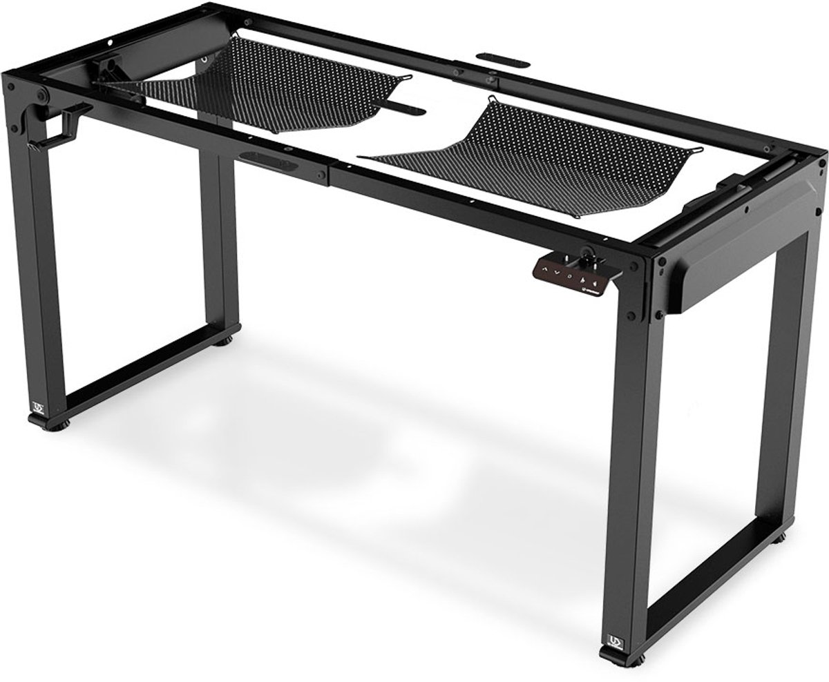 Ultradesk UPLIFT – Verstelbaar Bureau Frame met Elektrische Hoogteverstelling – Zwart – Voor Gaming, Home Office & Kantoor – Inclusief Bediening, Kabelbeheer & Hoofdtelefoonhouder