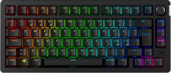 HyperX Alloy Rise 75 - Draadloos Gaming Toetsenbord - 75% Layout - Hot-Swappable - RGB - Lineaire Switches - Zwart - QWERTY- ANSI