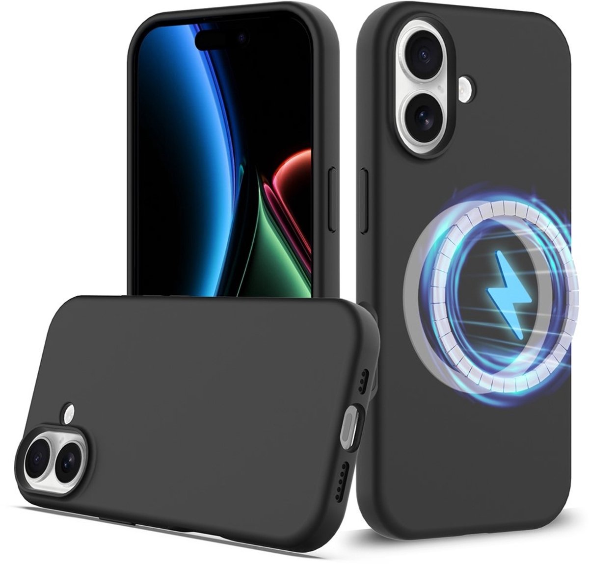 Coverup Hoesje - Geschikt voor iPhone 17 Hoesje - Coverup Liquid Colour Back Cover - MagSafe Compatible - Zwart