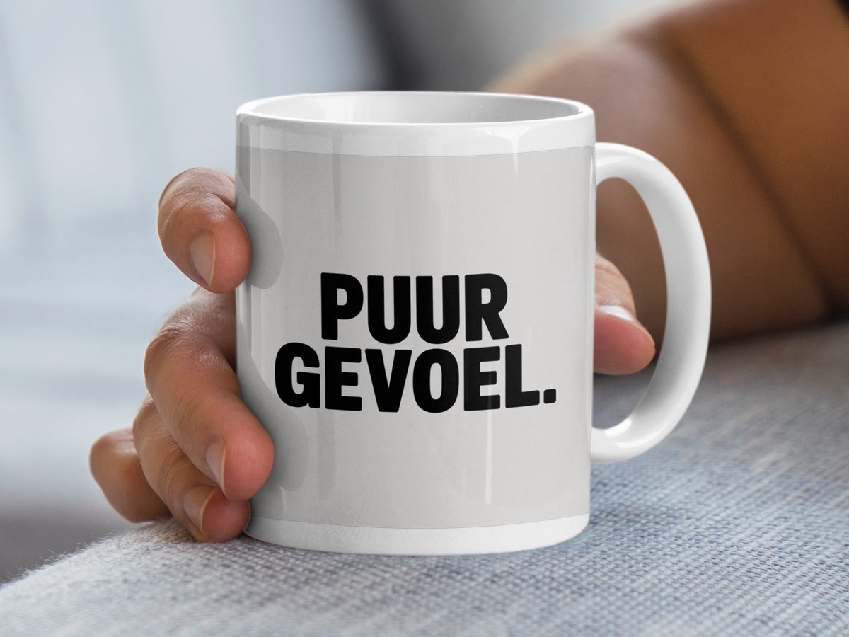Puur Gevoel Mok, Pure Feeling Mug, Dutch Quote Gift, Inspirational Coffee Mug, Unique Design, Perfect Gift Idea, Minimalist Mug