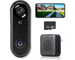 Lexium Video deurbel zonder abonnement – Deurbel met camera – Draadloze video deurbel – Beveiliging woning – Deurbel met app – Slimme deurbel – Geen maandelijkse kosten – Beveiligingscamera – WiFi deurbel – Voor smartphone en tablet