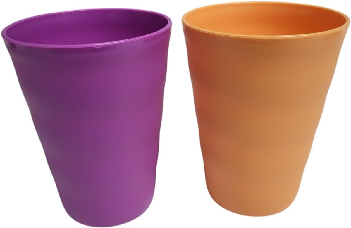 Tupperware Drinkbekers Set 2 Wave 330ml Oranje + Paars
