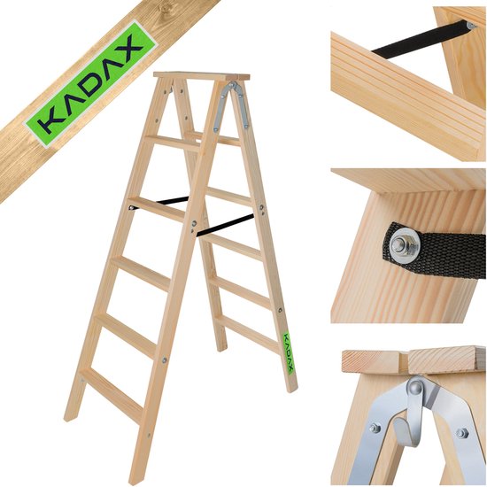 Hymer Staande ladder met sporten van hout