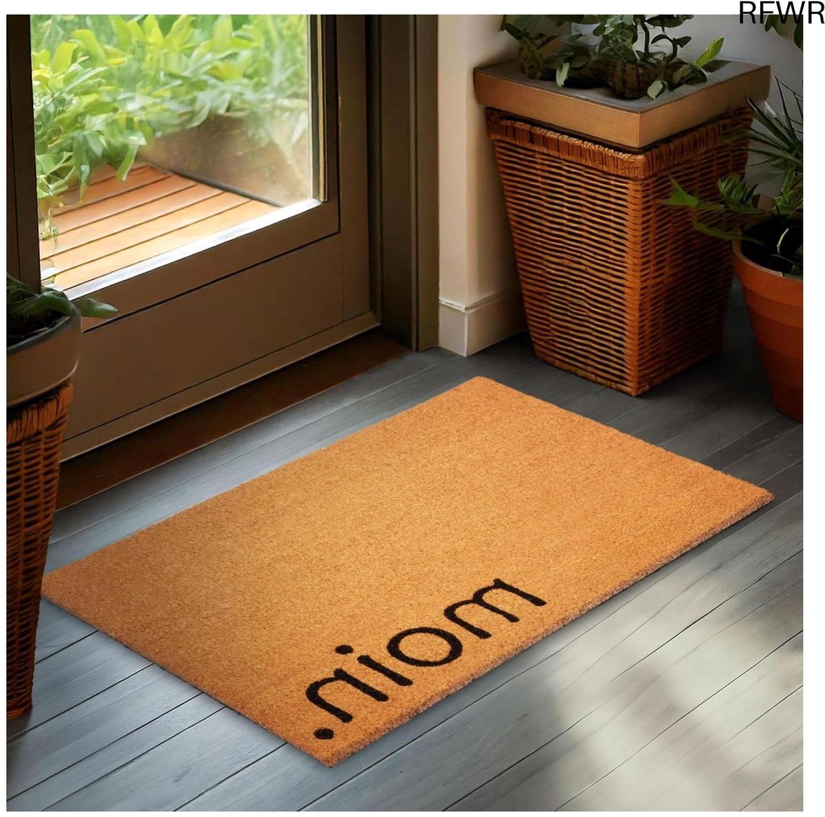 RFWR Weerbestendige Kokos Deurmat voor Binnen en Buiten - 45 x 75 cm - Antislip en Hygienisch - Geschikt voor Entree, Terras en Tuin Moin