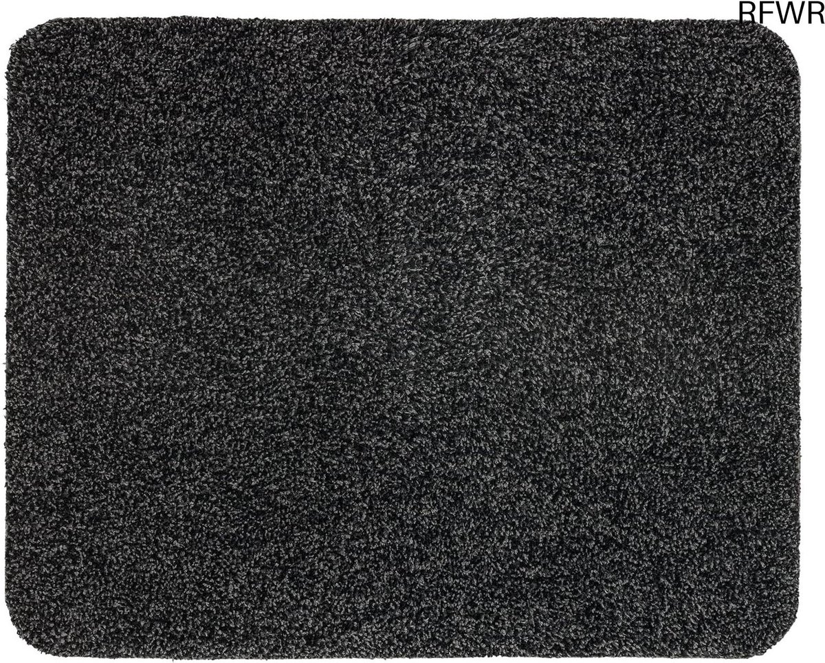 RFWR Wasbare Antislip Deurmat - Absorberende Voetmat 60 x 75 cm - Zwart