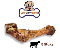Woef Woef Snacks Hondensnacks Runderbot 5 stuks - Kauwsnacks Botten Rund Voor grotere hondenrassen +12kg Geen toevoegingen