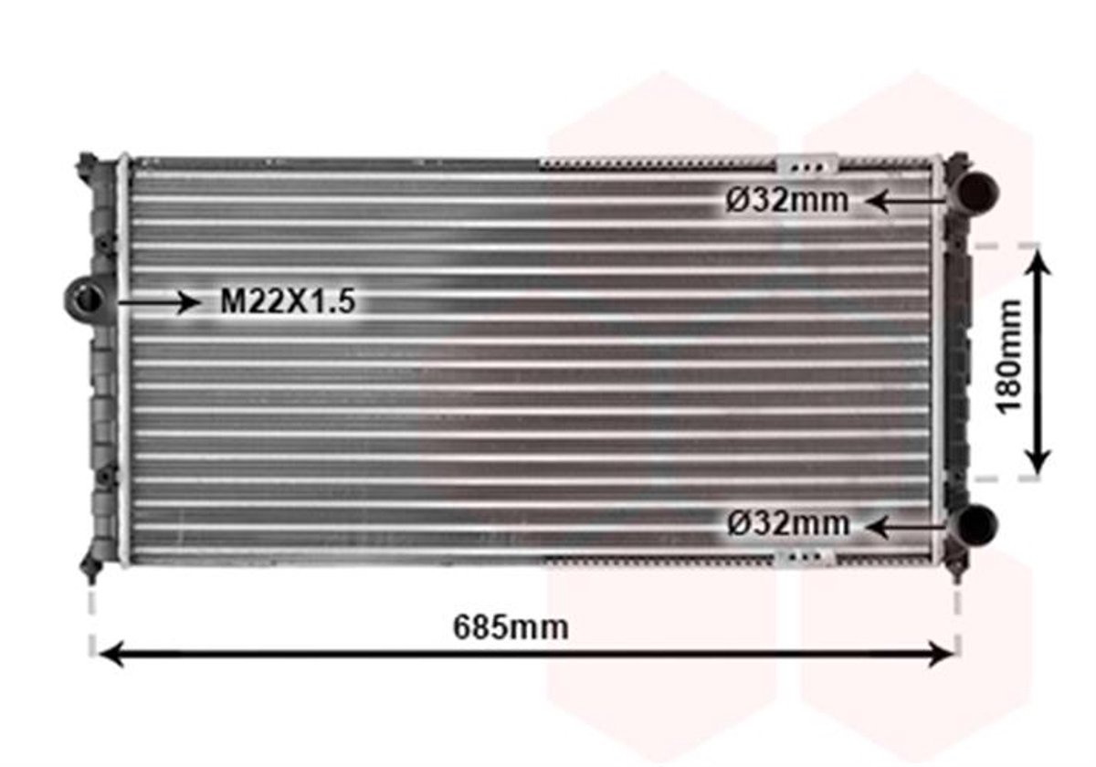 Van Wezel - RADIATOR VOOR SEAT CORDOBA 1993-1996 6K0121253A