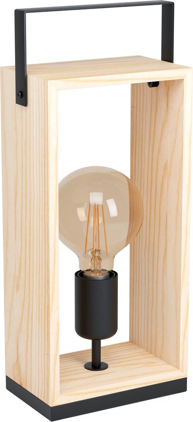 EGLO Famborough Tafellamp - E27 - 40 cm - Zwart/Hout