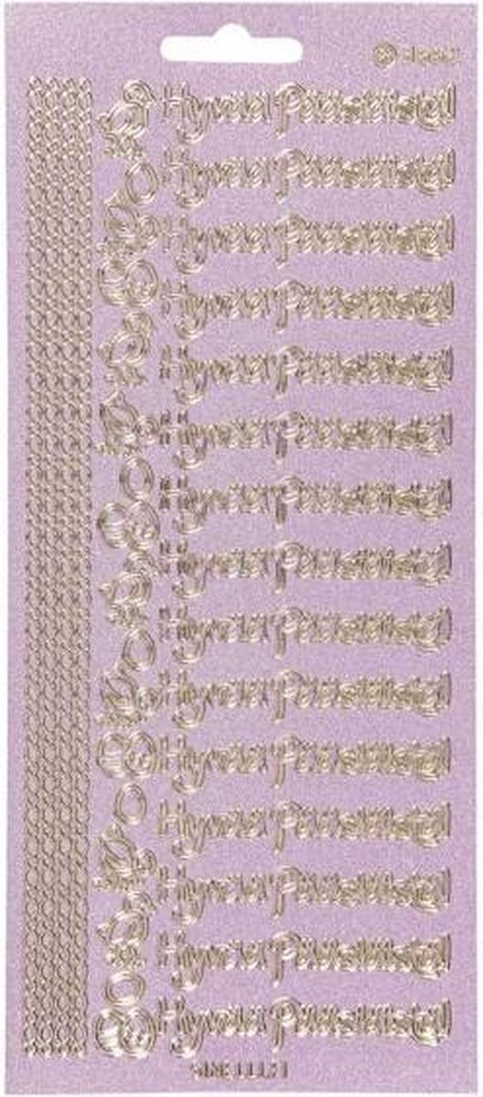 Stickers vel 10x23 cm goud Hyvaa P??si?ist? 1vel