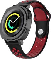Siliconen Smartwatch bandje - Geschikt voor  Samsung Gear Sport sport band - zwart/rood - Horlogeband / Polsband / Armband