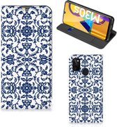 Book Case Geschikt voor Samsung Galaxy M30s | Geschikt voor Samsung M21 Telefoon Hoesje Flower Blue