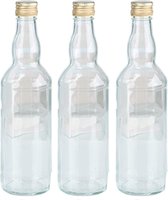 3x Glazen flessen met schroefdop 500 ml - Glasflessen / flessen met schoefdoppen