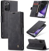 CaseMe - Hoesje geschikt voor Samsung Galaxy Note 20 - Wallet Book Case - Magneetsluiting - Zwart