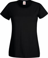 Fruit Of The Loom Dames / Vrouwen Damens-Fit Valueweight T-shirt met korte mouwen (Zwart)