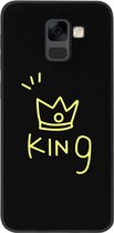 ADEL Siliconen Back Cover Softcase Hoesje Geschikt voor Samsung Galaxy A8 (2018) - King Goud