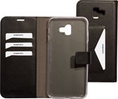 Mobiparts hoesje geschikt voor Samsung Galaxy J6+ (2018) - Wallet/Boekhoesje - Eco Leer - Magneet Sluiting - Opberg vakken - Zwart