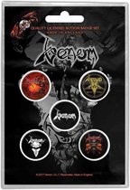 Venom - Black Metal Badge/button - Set van 5 - Multicolours