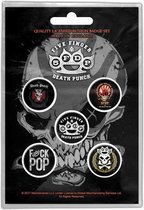Five Finger Death Punch - Logos Badge/button - Set van 5 - Multicolours