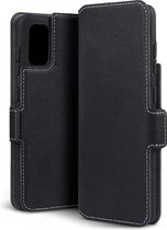 CaseBoutique Slimfit Bookcase hoesje geschikt voor Samsung Galaxy A41 - Effen Zwart - Kunstleer